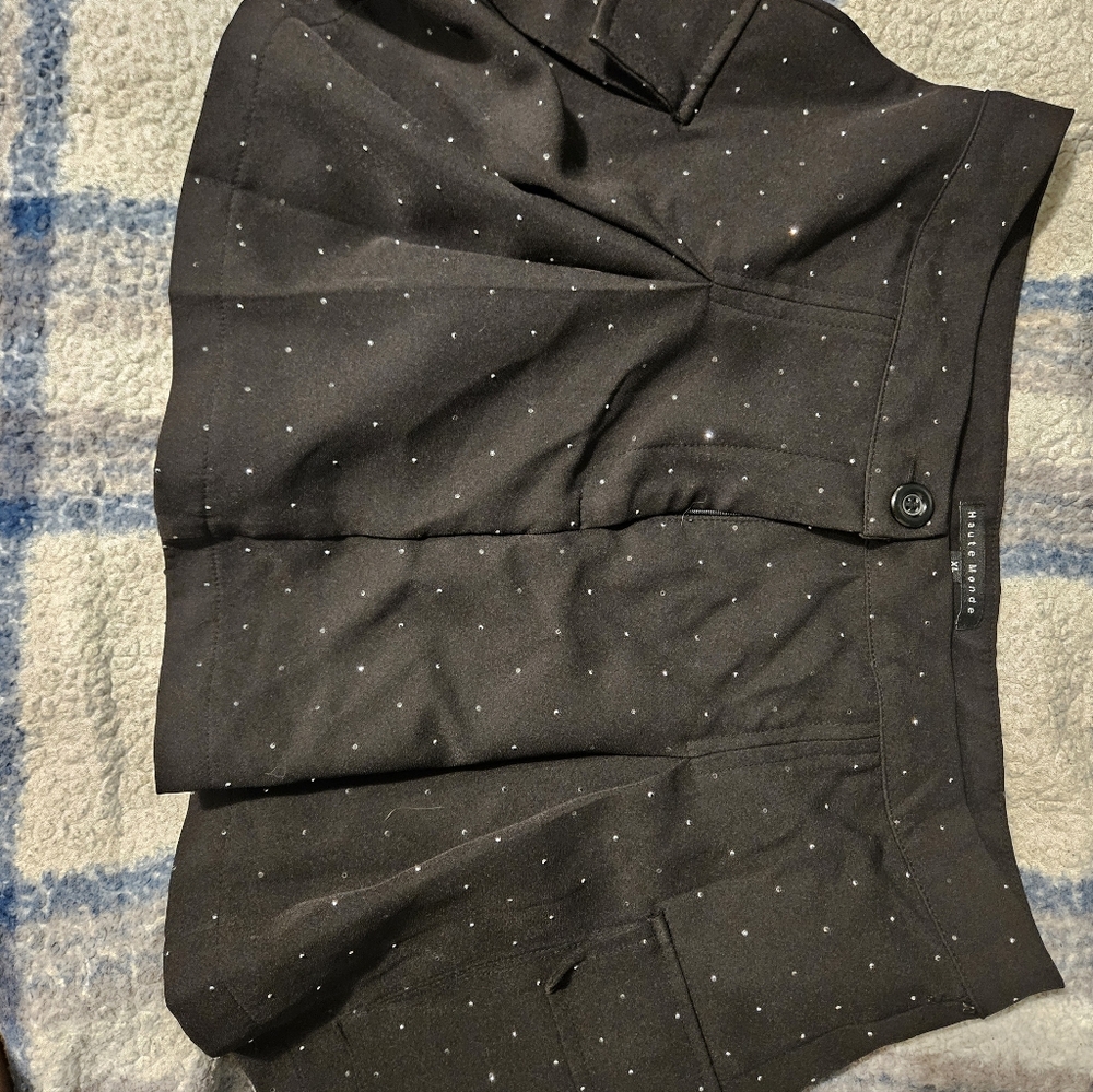 Black Dot Sparkly Beads Skort